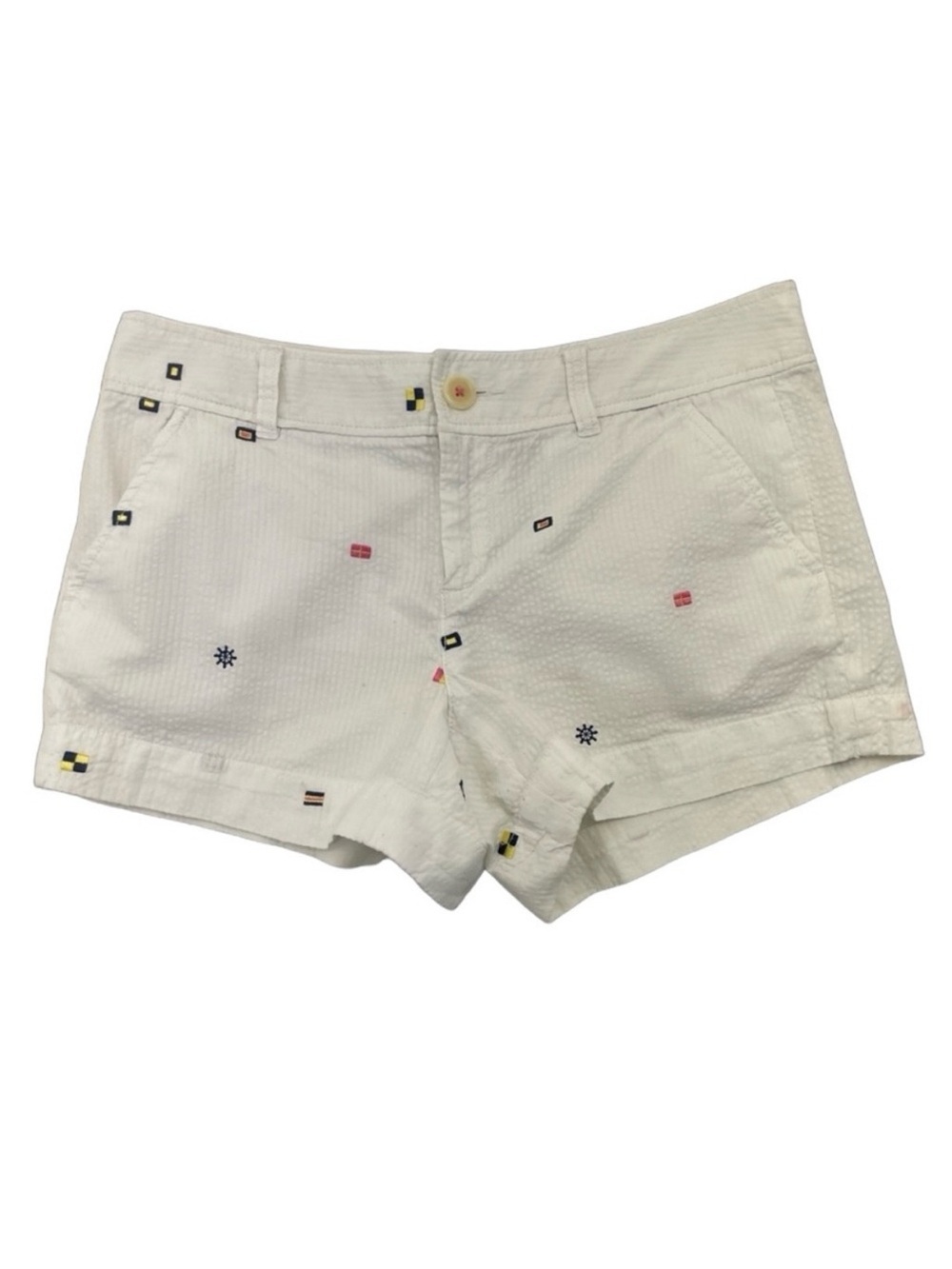 Lilly Pulitzer Regatta Seersucker Shorts 4 White